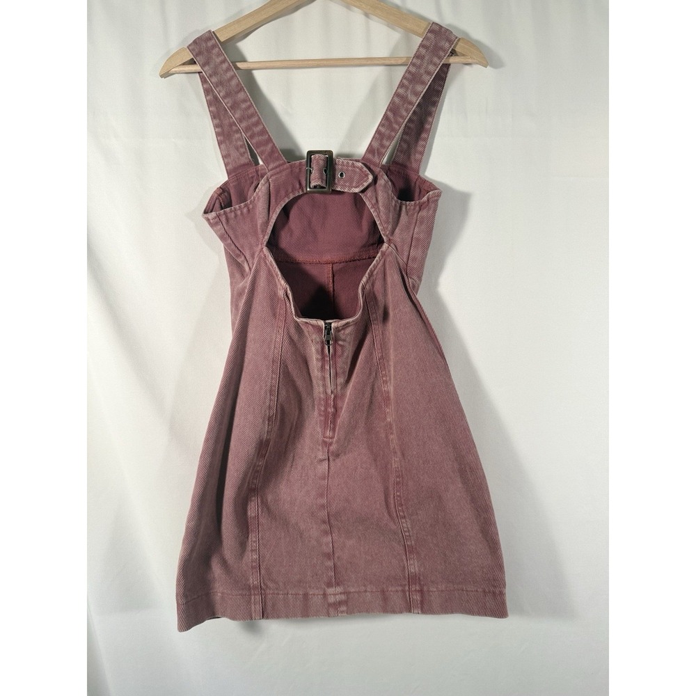 Urban Outfitters Golden Hour Structured Open Back Mauve Denim Mini Dress Women S - Picture 9 of 10